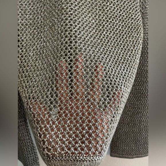 Anthropologie Metallic Open-Stitch crochet Sweater NWT. Medium - Picture 7 of 9